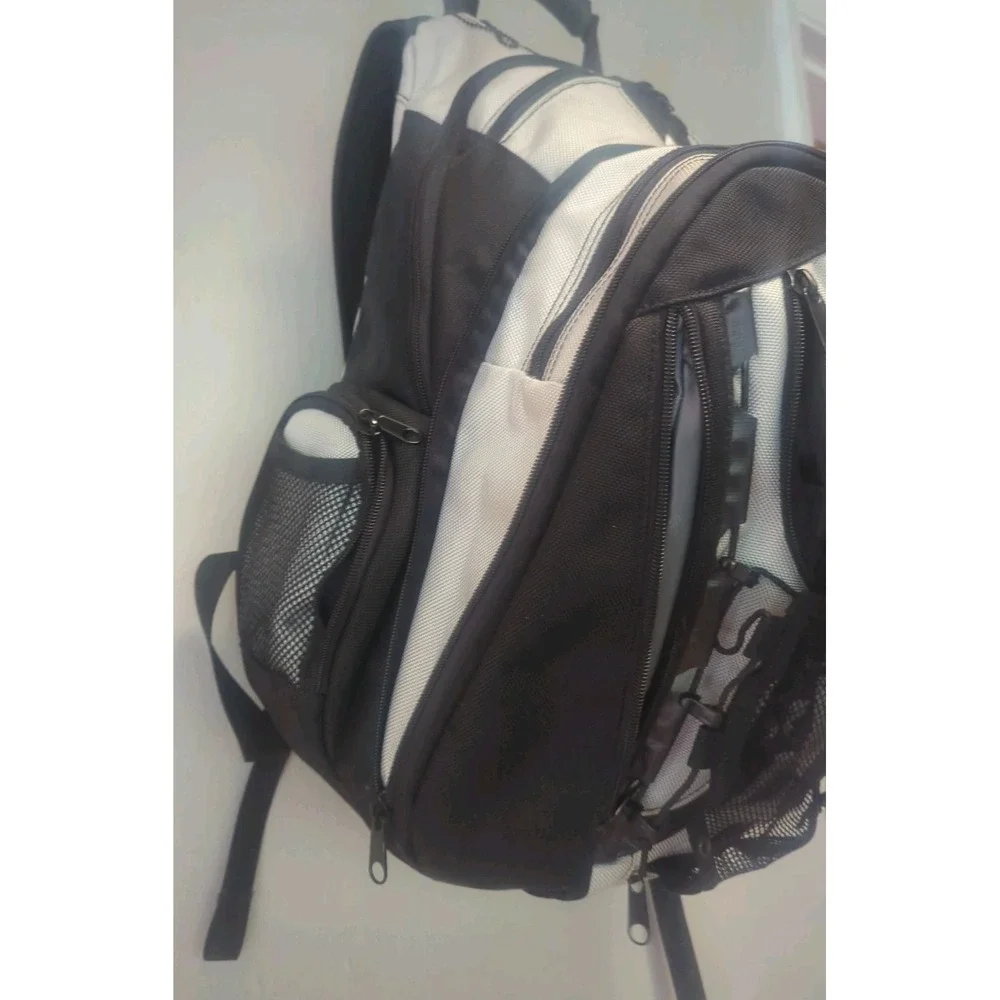 Vintage Brenthaven Laptop‎ Backpack Black Silver Tech Y2K Travel Bag
